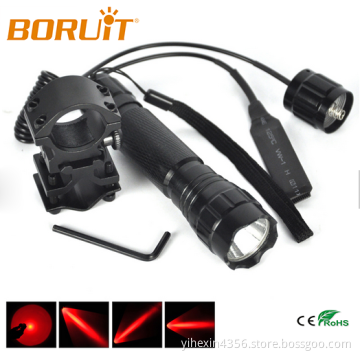 Red Light Night Hunting Torch Light With Gun Mount / Remote Controlled Switch